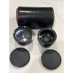 Vintage Koma Aux Camera Lens Set Wide Angle & Telephoto Made In Japan with Case